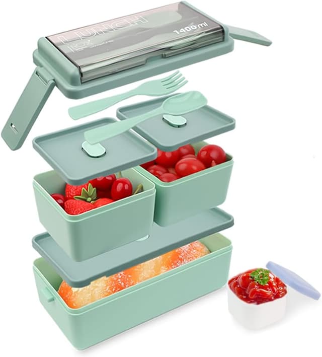 Bento Lunch Box with Cutlery for Kids & Adults - View 1