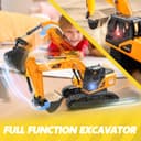 Remote Control Excavator Toy for Kids with Lights & Rechargeable Batteries - View 3