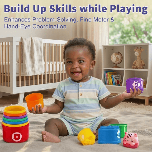 Stacking Cups Toys Set for Toddlers - View 2